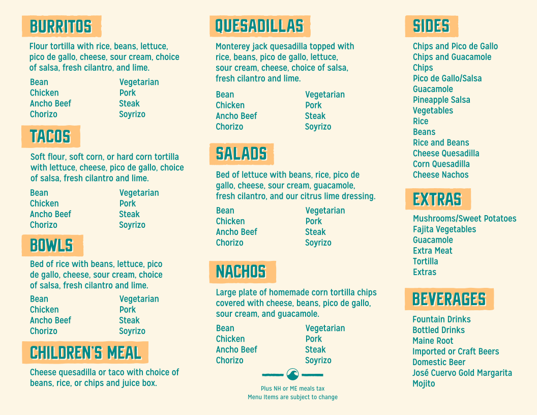 Las Olas Taqueria Menu - Image 1